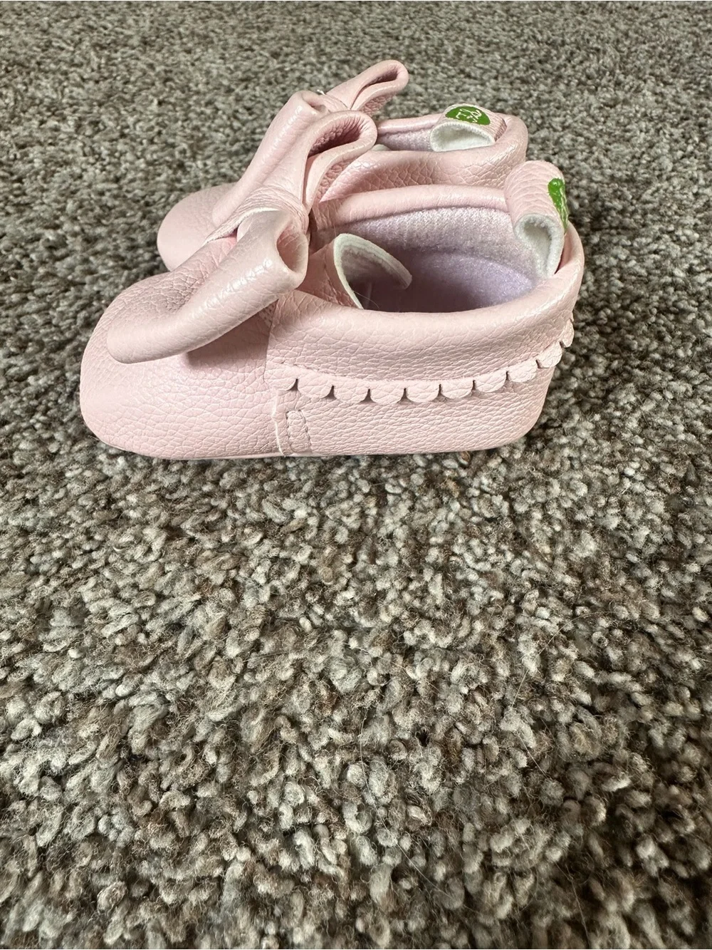 Soft Pink Bow Baby Walker Shoes by
